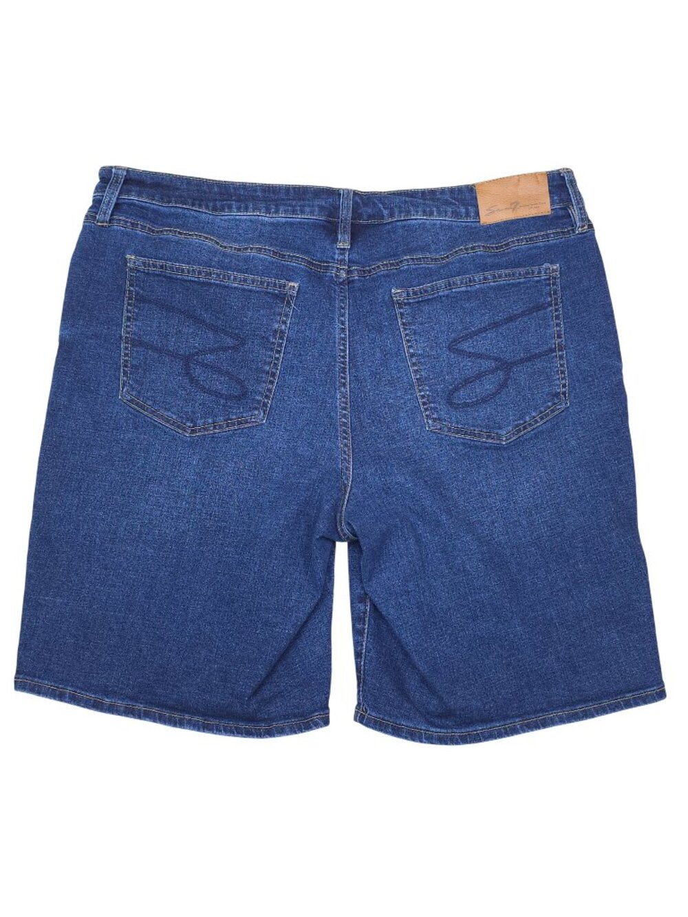 Seven7 Womens Denim Bermuda Shorts Size 16 Cotton/Polyester Blend Dark Wash